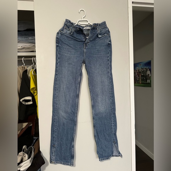 Pull&Bear Tall 90s straight leg jean with split hem - Picture 5 of 8